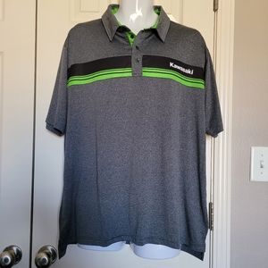 Kawasaki Men's Polo Shirt - Sz XL, Dark Gray, NWOT